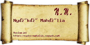 Nyókó Mahália névjegykártya